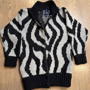 Vintage Monto par le Chois Black Abstract ChunkySweater, Size M
